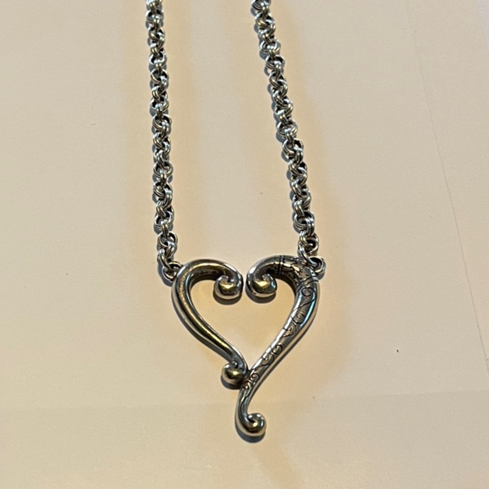 Brighton Silver Swirl Heart Necklace